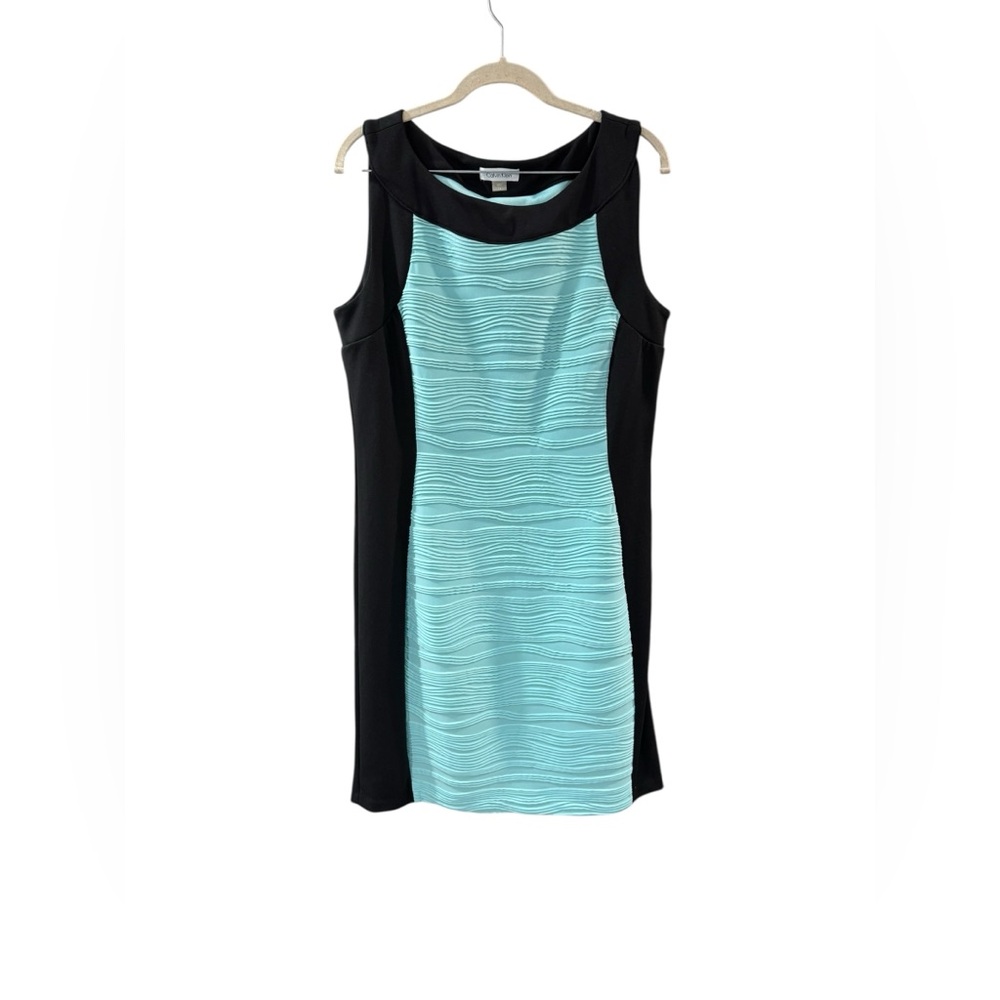 Calvin Klein Mint Green & Black Sheath Sleeveless Dress - Picture 2 of 7